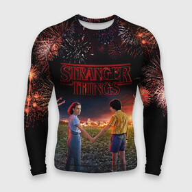 Мужской рашгард 3D с принтом STRANGER THINGS в Петрозаводске,  |  | Тематика изображения на принте: 011 | down | eleven | netflix | season | series | strange | stranger | things | upside | дела | дина | загадочные | монстр | монстры | одиннадцать | очень | сезон | сериал | сериалы | события | странные | ужасы