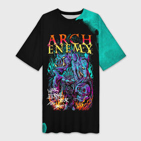 Платье-футболка 3D с принтом Arch Enemy в Петрозаводске,  |  | ae | arch enemy | алисса уайт глаз | анджело | арх | архенеме | архэнеми | арч | арчэнеми | даниэль эрландссон | джефф лумис | енеме | инеме | инемэ | майкл эмотт | шарли | энеме | энеми | энемэ