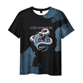 Мужская футболка 3D с принтом WHITESNAKE в Петрозаводске, 100% полиэфир | прямой крой, круглый вырез горловины, длина до линии бедер | whitesnake | ws | белая змея | блюз | вайт | вайтснек | вс | глэм | джоэл хокстра | дэвид ковердэйл | майкл девин | метал | микеле луппи | реб бич | рок группа | снек | томми олдридж | хард | хеви