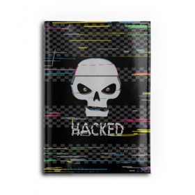 Обложка для автодокументов с принтом Hacked в Петрозаводске, натуральная кожа |  размер 19,9*13 см; внутри 4 больших “конверта” для документов и один маленький отдел — туда идеально встанут права | Тематика изображения на принте: hacker | hacknet | взлом | виртуальность | кибер | киберпанк | программист | хакер