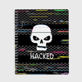 Тетрадь с принтом Hacked в Петрозаводске, 100% бумага | 48 листов, плотность листов — 60 г/м2, плотность картонной обложки — 250 г/м2. Листы скреплены сбоку удобной пружинной спиралью. Уголки страниц и обложки скругленные. Цвет линий — светло-серый
 | hacker | hacknet | взлом | виртуальность | кибер | киберпанк | программист | хакер