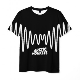 Мужская футболка 3D с принтом ARCTIC MONKEYS в Петрозаводске, 100% полиэфир | прямой крой, круглый вырез горловины, длина до линии бедер | arctic monkeys | арктик манкис | арктические мартышки