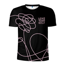 Мужская футболка 3D спортивная с принтом BTS в Петрозаводске, 100% полиэстер с улучшенными характеристиками | приталенный силуэт, круглая горловина, широкие плечи, сужается к линии бедра | bangtan boys | beyond the scene | bts | k pop | kpop | love yourself | бтс | к поп
