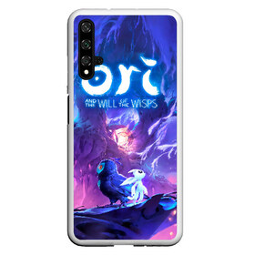 Чехол для Honor 20 с принтом Ori - And The Will Of The Wisp в Петрозаводске, Силикон | Область печати: задняя сторона чехла, без боковых панелей | Тематика изображения на принте: microsoft studios | moon studios | ori | ori and the blind forest | unity | лес | луна | нибела | ночной лес | ночь | ори | платформер | сова