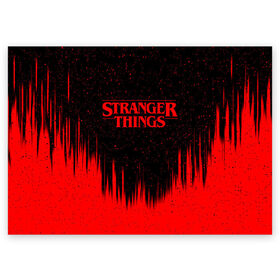 Поздравительная открытка с принтом STRANGER THINGS в Петрозаводске, 100% бумага | плотность бумаги 280 г/м2, матовая, на обратной стороне линовка и место для марки
 | stranger things | очень странные дела