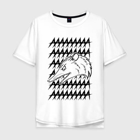 Мужская футболка хлопок Oversize с принтом Злой опосум в Петрозаводске, 100% хлопок | свободный крой, круглый ворот, “спинка” длиннее передней части | животные | крик | опоссум