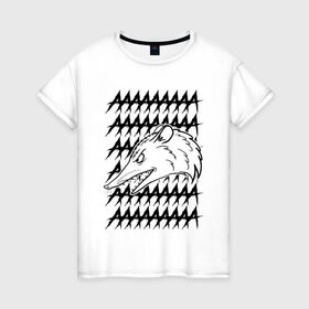 Женская футболка хлопок с принтом Злой опосум в Петрозаводске, 100% хлопок | прямой крой, круглый вырез горловины, длина до линии бедер, слегка спущенное плечо | животные | крик | опоссум