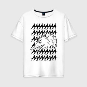 Женская футболка хлопок Oversize с принтом Злой опосум в Петрозаводске, 100% хлопок | свободный крой, круглый ворот, спущенный рукав, длина до линии бедер
 | животные | крик | опоссум
