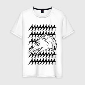 Мужская футболка хлопок с принтом Злой опосум в Петрозаводске, 100% хлопок | прямой крой, круглый вырез горловины, длина до линии бедер, слегка спущенное плечо. | животные | крик | опоссум