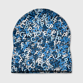 Шапка 3D с принтом FCZP в Петрозаводске, 100% полиэстер | универсальный размер, печать по всей поверхности изделия | fcz | белый | буквы | зенит | паттерн | питер | санкт петербург | сине бело голубые | синий | спб