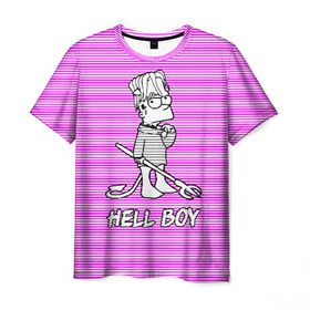 Мужская футболка 3D с принтом Lil Peep (Hell Boy) в Петрозаводске, 100% полиэфир | прямой крой, круглый вырез горловины, длина до линии бедер | Тематика изображения на принте: alone | boy | hell | hell boy | lil | lil peep | peep | rap | sad | лил пип | маленький пип | пип | реп | рэп