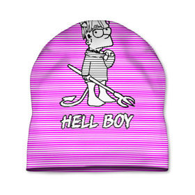 Шапка 3D с принтом Lil Peep (Hell Boy) в Петрозаводске, 100% полиэстер | универсальный размер, печать по всей поверхности изделия | alone | boy | hell | hell boy | lil | lil peep | peep | rap | sad | лил пип | маленький пип | пип | реп | рэп