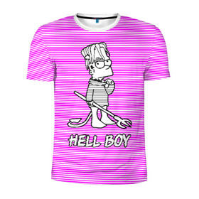 Мужская футболка 3D спортивная с принтом Lil Peep (Hell Boy) в Петрозаводске, 100% полиэстер с улучшенными характеристиками | приталенный силуэт, круглая горловина, широкие плечи, сужается к линии бедра | Тематика изображения на принте: alone | boy | hell | hell boy | lil | lil peep | peep | rap | sad | лил пип | маленький пип | пип | реп | рэп