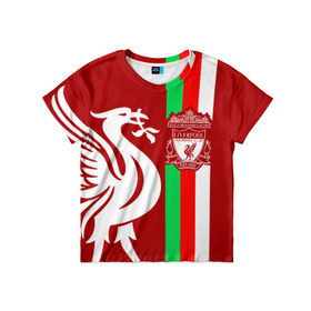Детская футболка 3D с принтом Liverpool (3) в Петрозаводске, 100% гипоаллергенный полиэфир | прямой крой, круглый вырез горловины, длина до линии бедер, чуть спущенное плечо, ткань немного тянется | champions | england | league | liverpool | англия | ливерпуль | лига | чемпионов