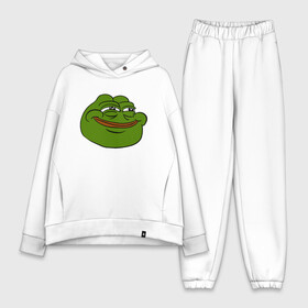 Женский костюм хлопок Oversize с принтом PepeHappy в Петрозаводске,  |  | feels bad man | feels good man | pepe | pepe the frog | sad pepe | грустная лягушка | пепе