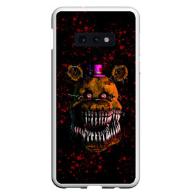 Чехол для Samsung S10E с принтом FNAF Nightmare в Петрозаводске, Силикон | Область печати: задняя сторона чехла, без боковых панелей | blood | five nights at freddy’s | fnaf | game | horror | игра | кровь | пять ночей у фредди | ужас | фнаф | фреди