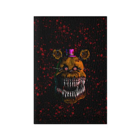 Обложка для паспорта матовая кожа с принтом FNAF Nightmare в Петрозаводске, натуральная матовая кожа | размер 19,3 х 13,7 см; прозрачные пластиковые крепления | Тематика изображения на принте: blood | five nights at freddy’s | fnaf | game | horror | игра | кровь | пять ночей у фредди | ужас | фнаф | фреди