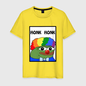 Мужская футболка хлопок с принтом Honk Honk в Петрозаводске, 100% хлопок | прямой крой, круглый вырез горловины, длина до линии бедер, слегка спущенное плечо. | feels bad man | feels good man | honk honk | pepe | pepe the frog | sad pepe | грустная лягушка | пепе