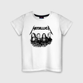 Детская футболка хлопок с принтом Metallica в Петрозаводске, 100% хлопок | круглый вырез горловины, полуприлегающий силуэт, длина до линии бедер | Тематика изображения на принте: metalica | metallica | группа | джеймс хэтфилд | кирк хэмметт | ларс ульрих | метал | металика | металлика | миталика | музыка | роберт трухильо | рок | трэш | трэшметал | хард | хеви