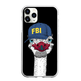 Чехол для iPhone 11 Pro Max матовый с принтом FBI в Петрозаводске, Силикон |  | beak | bird | blue | cap | fbi | funny | head | inscription | long | neck | ostrich | red | весёлый | голова | длинная | кепка | клюв | красный | надпись | птица | синяя | смешной | страус | фбр | шея