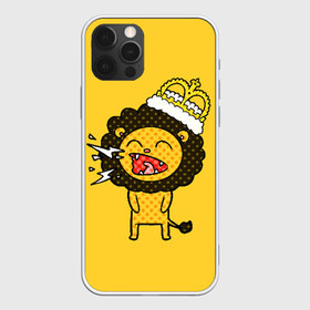 Чехол для iPhone 12 Pro Max с принтом Лев в Петрозаводске, Силикон |  | animal | beast | childish | crown | drawing | funny | king | lion | mane | screaming | yellow | грива | детский | желтый | животное | зверь | корона | кричит | лев | рисунок | смешной | царь