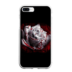 Чехол для iPhone 7Plus/8 Plus матовый с принтом Кровавая роза в Петрозаводске, Силикон | Область печати: задняя сторона чехла, без боковых панелей | Тематика изображения на принте: брызги | кровавая роза | кровь | роза | цветы
