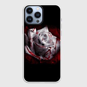Чехол для iPhone 13 Pro Max с принтом Кровавая роза в Петрозаводске,  |  | брызги | кровавая роза | кровь | роза | цветы