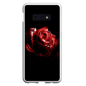 Чехол для Samsung S10E с принтом Кровавая роза в Петрозаводске, Силикон | Область печати: задняя сторона чехла, без боковых панелей | Тематика изображения на принте: брызги | кровавая роза | кровь | роза | цветы