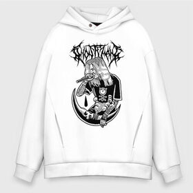 Мужское худи Oversize хлопок с принтом Ghostemane в Петрозаводске, френч-терри — 70% хлопок, 30% полиэстер. Мягкий теплый начес внутри —100% хлопок | боковые карманы, эластичные манжеты и нижняя кромка, капюшон на магнитной кнопке | ghostemane | ill biz | mercury | noise | young crowley | рэп | рэпер | эрик уитни