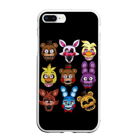 Чехол для iPhone 7Plus/8 Plus матовый с принтом Five Nights at Freddy в Петрозаводске, Силикон | Область печати: задняя сторона чехла, без боковых панелей | 4 | animation | bonnie | chica | fnaf | foxy | freddy | funny | horror | pizza | scary | sfm | бонни | майк | ночей | пять | ужас | фокси | фредди | чика | шмидт