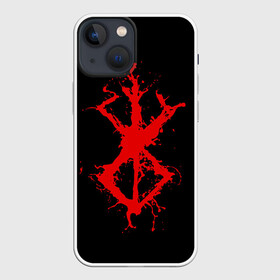 Чехол для iPhone 13 mini с принтом BERSERK logo elements red в Петрозаводске,  |  | Тематика изображения на принте: anime | anime berserk | berserk | knight | manga | аниме | аниме берсерк | берсерк | манга | рыцарь