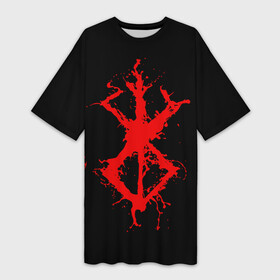 Платье-футболка 3D с принтом BERSERK logo elements red в Петрозаводске,  |  | anime | anime berserk | berserk | knight | manga | аниме | аниме берсерк | берсерк | манга | рыцарь