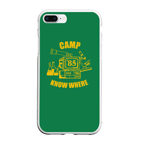 Чехол для iPhone 7Plus/8 Plus матовый с принтом CAMP KNOW WHERE в Петрозаводске, Силикон | Область печати: задняя сторона чехла, без боковых панелей | Тематика изображения на принте: 80 е | 85 | camp know where | camp nowhere | dustin | netflix | stranger things | дастин | кепка дастина | нетфликс | очень странные дела