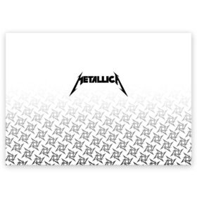 Поздравительная открытка с принтом METALLICA в Петрозаводске, 100% бумага | плотность бумаги 280 г/м2, матовая, на обратной стороне линовка и место для марки
 | Тематика изображения на принте: metallica | металлика