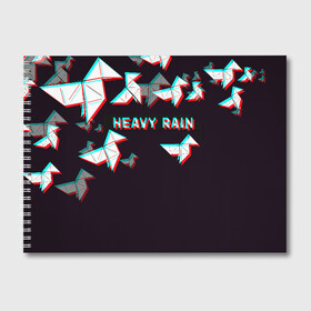 Альбом для рисования с принтом Heavy Rain (Glitch) в Петрозаводске, 100% бумага
 | матовая бумага, плотность 200 мг. | 3d | game | glitch | heavy rain | геометрия | глитч | игра | надпись | оригами | хеви рейн