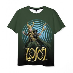 Мужская футболка 3D с принтом Loki в Петрозаводске, 100% полиэфир | прямой крой, круглый вырез горловины, длина до линии бедер | Тематика изображения на принте: agent of asgard | comics | laufeyson | loki | marvel | odinson | локи