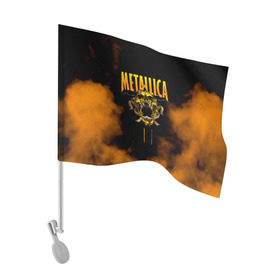 Флаг для автомобиля с принтом Metallica в Петрозаводске, 100% полиэстер | Размер: 30*21 см | metalica | metallica | группа | джеймс хэтфилд | кирк хэмметт | ларс ульрих | метал | металика | металлика | миталика | музыка | роберт трухильо | рок | трэш | трэшметал | хард | хеви