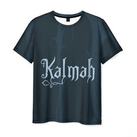 Мужская футболка 3D с принтом группа Kalmah в Петрозаводске, 100% полиэфир | прямой крой, круглый вырез горловины, длина до линии бедер | death | kalmah | metal | группа | деревья | лес | логотип | метал | музыка | ночь | фантазия | эмблема