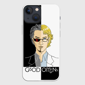 Чехол для iPhone 13 mini с принтом Good Omens в Петрозаводске,  |  | good | omens | sheen | tennant | азирафель | ангел | благие знамения | демон | кроули | падший | теннант | шин