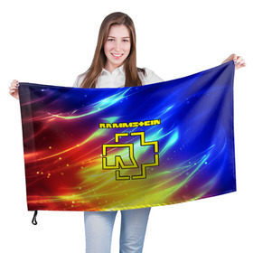Флаг 3D с принтом RAMMSTEIN в Петрозаводске, 100% полиэстер | плотность ткани — 95 г/м2, размер — 67 х 109 см. Принт наносится с одной стороны | lindemann | rammstein | рамштайн | тилль линдеманн