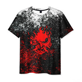 Мужская футболка 3D с принтом SAMURAI KEANU REEVES в Петрозаводске, 100% полиэфир | прямой крой, круглый вырез горловины, длина до линии бедер | cyberpunk | cyberpunk 2077 | samurai | киберпанк