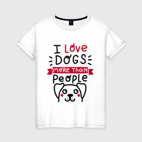 Женская футболка хлопок с принтом Любитель Собак в Петрозаводске, 100% хлопок | прямой крой, круглый вырез горловины, длина до линии бедер, слегка спущенное плечо | dog | lover | любовь | пес | псы | собакен | собаки | собек