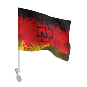 Флаг для автомобиля с принтом Rammstein (Флаг). в Петрозаводске, 100% полиэстер | Размер: 30*21 см | 3d | hard | logo | metal | music | rammstein | rock | брызги красок | знак | лого | метал | музыка | рамштайн | рок | символ | текстура | флаг rammstein