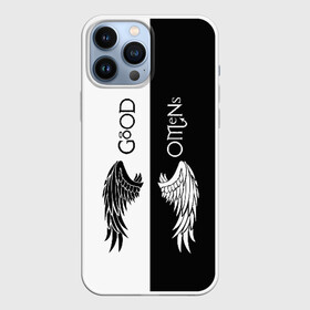 Чехол для iPhone 13 Pro Max с принтом GOOD OMENS в Петрозаводске,  |  | evil | good | good omens | азирафель. | ангел кроули | благие намерения сериал | гуд оменс | демон | дэвид теннант | майкл шин