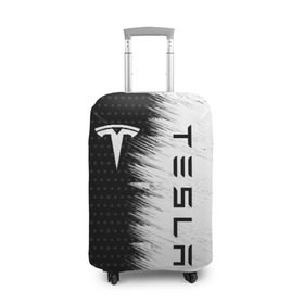 Чехол для чемодана 3D с принтом TESLA (2) в Петрозаводске, 86% полиэфир, 14% спандекс | двустороннее нанесение принта, прорези для ручек и колес | elon | elon musk | musk | space | tesla | автолюбитель | автомобиль | илон маск | тесла