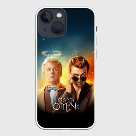 Чехол для iPhone 13 mini с принтом Good Omens в Петрозаводске,  |  | good | omens | sheen | tennant | азирафель | ангел | благие знамения | демон | кроули | падший | теннант | шин