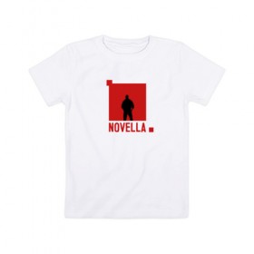 Детская футболка хлопок с принтом Novella в Петрозаводске, 100% хлопок | круглый вырез горловины, полуприлегающий силуэт, длина до линии бедер | Тематика изображения на принте: ivan valeev | novella | иван валеев | непростая | певец