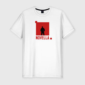 Мужская футболка премиум с принтом Novella в Петрозаводске, 92% хлопок, 8% лайкра | приталенный силуэт, круглый вырез ворота, длина до линии бедра, короткий рукав | ivan valeev | novella | иван валеев | непростая | певец