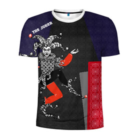 Мужская футболка 3D спортивная с принтом The joker в Петрозаводске, 100% полиэстер с улучшенными характеристиками | приталенный силуэт, круглая горловина, широкие плечи, сужается к линии бедра | джокер | игра | карта