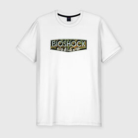 Мужская футболка премиум с принтом BIOSHOCK в Петрозаводске, 92% хлопок, 8% лайкра | приталенный силуэт, круглый вырез ворота, длина до линии бедра, короткий рукав | bioshock | bioshock infinite | биошок | букер | элизабет